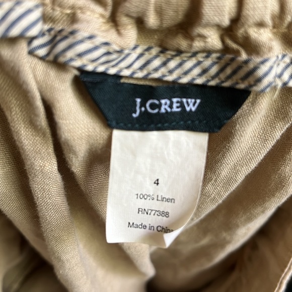 J Crew Linen Drawstring Mini Skirt Size 4 Pockets - Picture 7 of 11